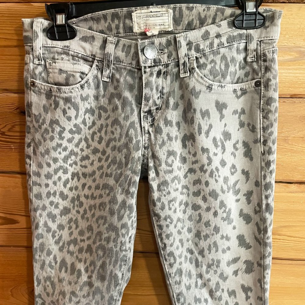 Current/Elliott The Stiletto in Grey Leopard Sz 24 - Picture 6 of 10